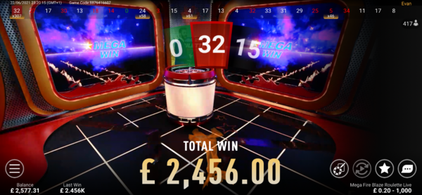 Huge Roulette Win