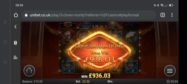 HUGE 3 Clown Monty Win!