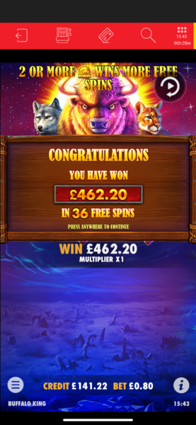 Buffalo King Huge Win - 1st Spin