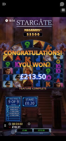 Stargate Massive Win!