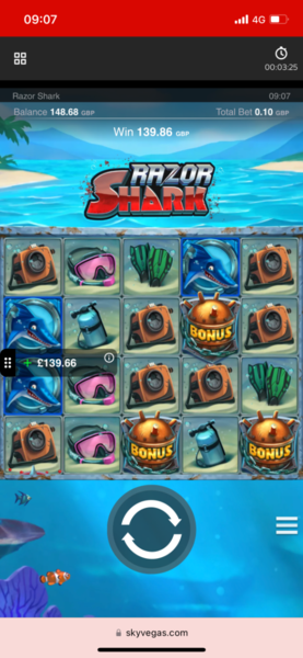 Razor Shark Bonus Massive Win!