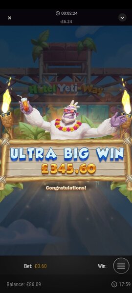 Hotel Yeti-Way Huge Win!