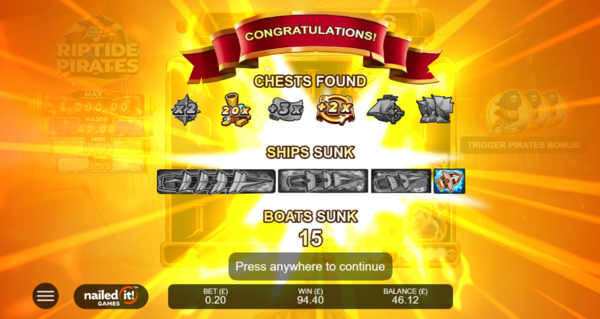 Riptide Pirates Bonus Goes Off!