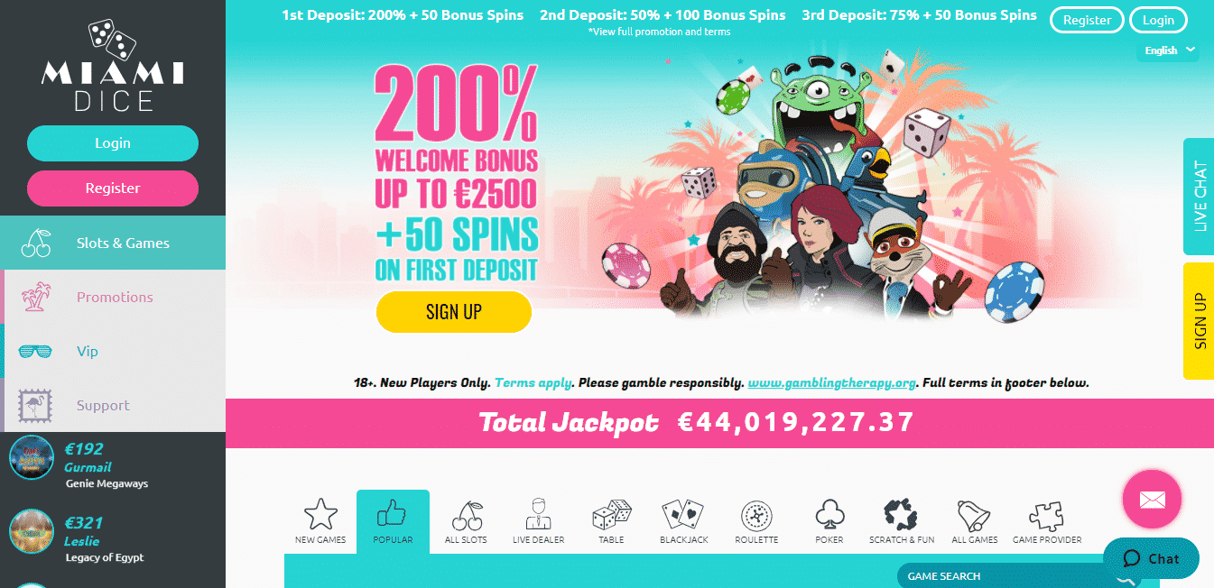 Miami Dice Homepage
