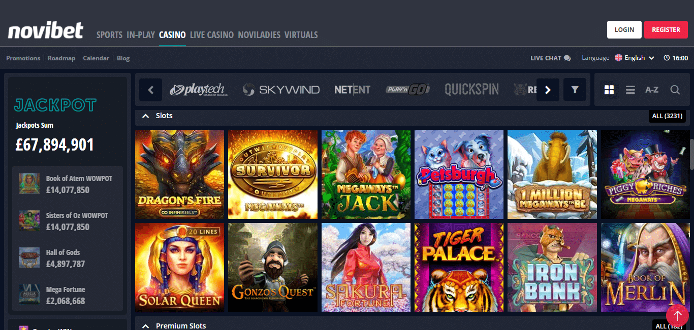 Novibet Game Selection