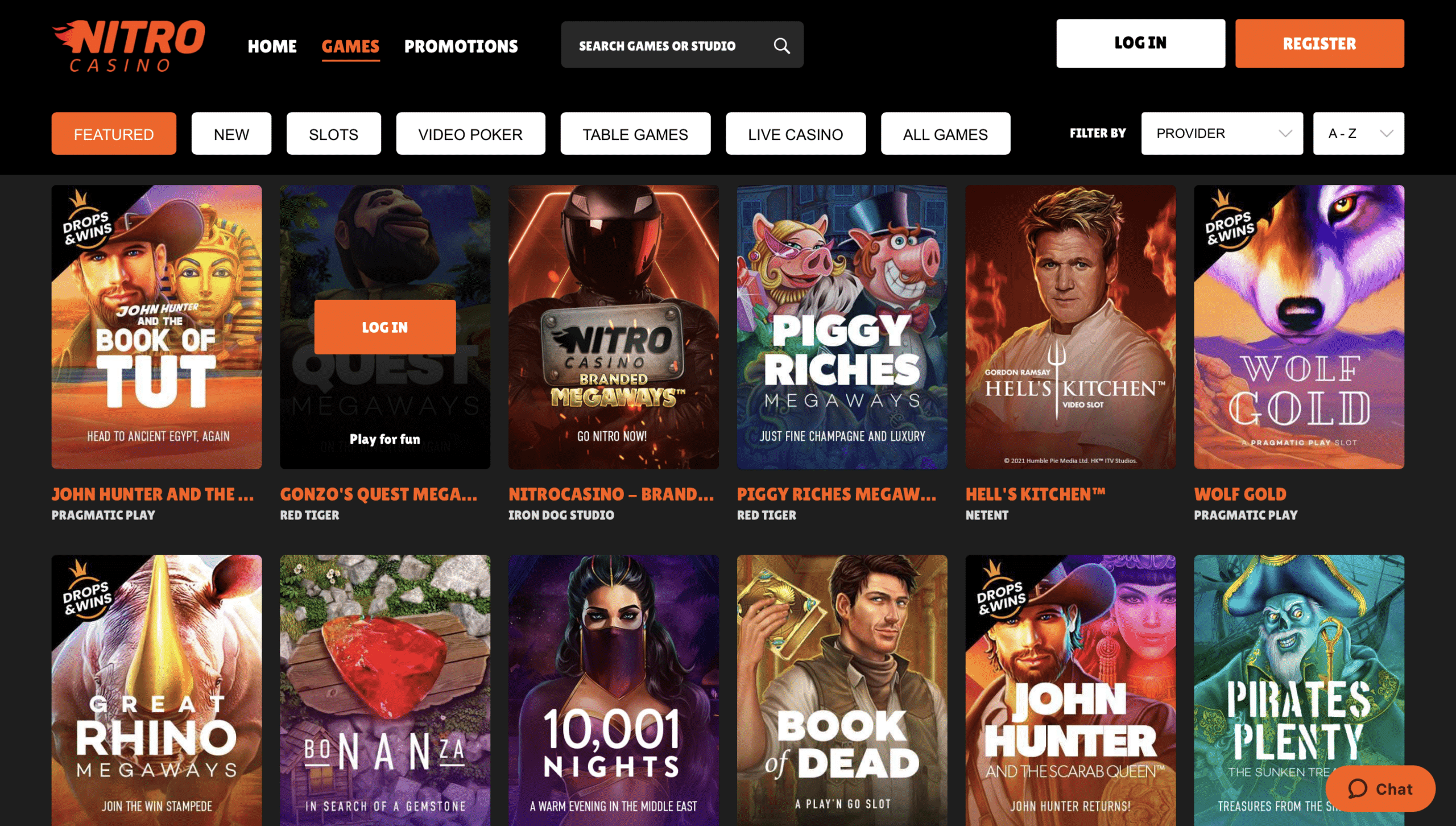 NitroCasio Game Selection