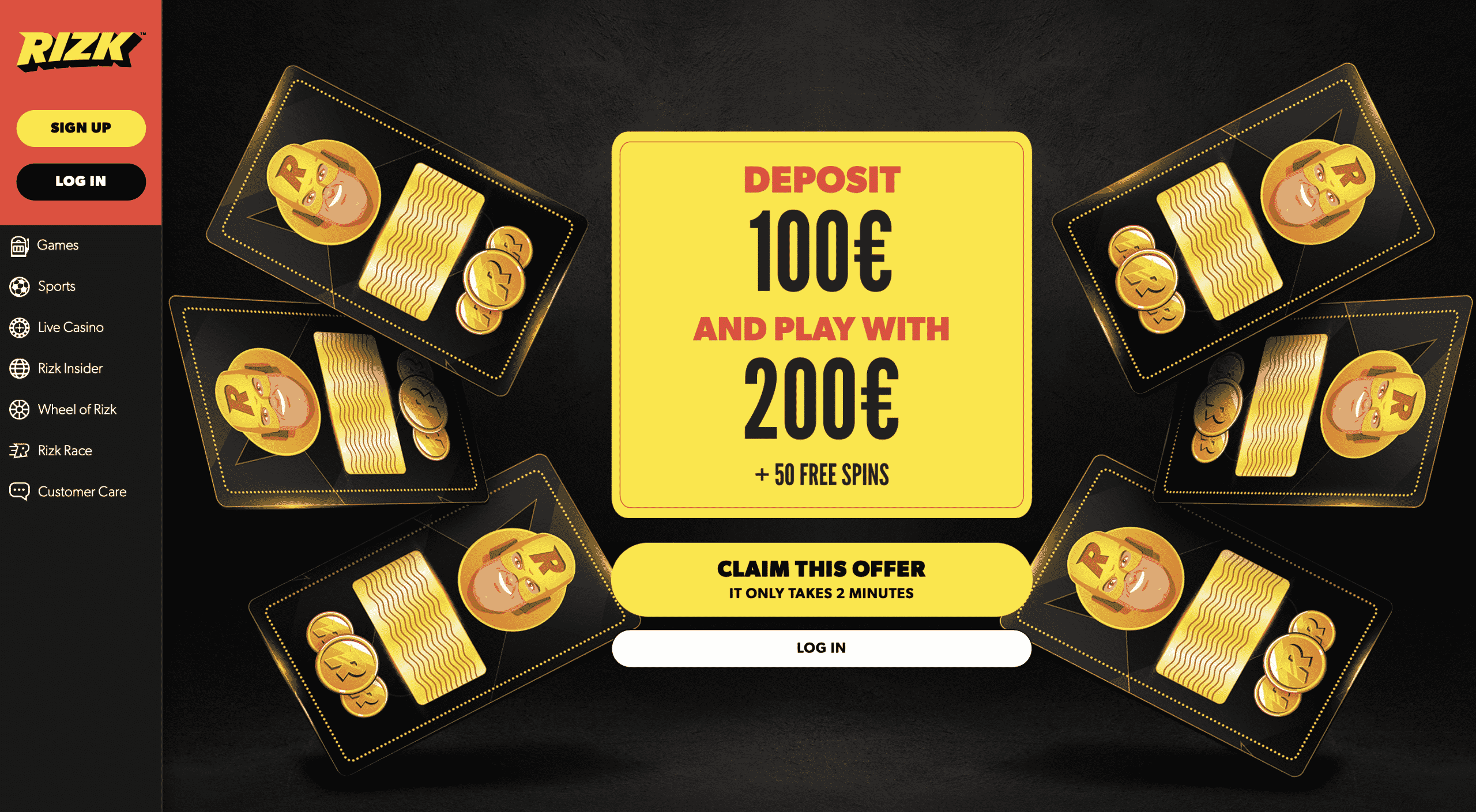 Rizk Casino Homepage